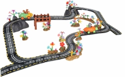 Magnetna dirkalna proga z avtomobilčki, svetleča, 310 delov