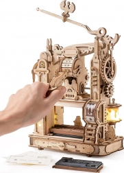 Robotime ROKR svetleči leseni 3D puzzle – klasični tiskarski stroj (303 kosov)