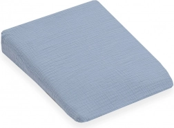 Mušlinasta prevleka za otroški blazini klin New Baby Standard 30 × 37 cm, modra