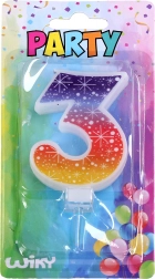 Zabava svečka Zvezde v obliki številke 3