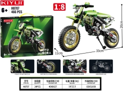 Gradbeni komplet zeleni motocikel, 466 delov