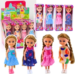 Mini punčka z dolgimi lasmi v obleki 15 cm