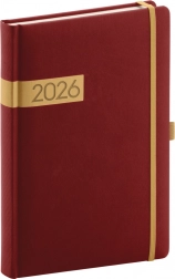Dnevnik 2026 bordo-zlat 15 x 21 cm