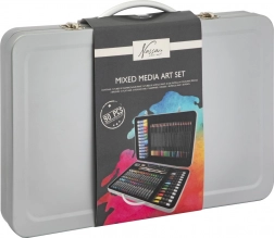 Set likovnih pripomočkov v kovinskem kovčku