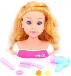 Frizerska glava s priborom 22 cm