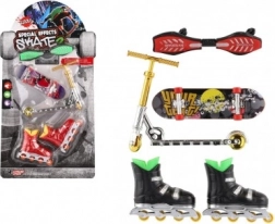Prstni set skateboard, waveboard, rolerji in skiro – plastika, mešan izbor