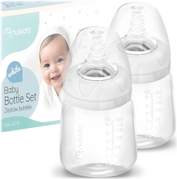 Set of 2 PP Baby Bottles 180 ml NUKIDO with Dynamic Silicone Teat
