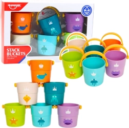 Komplet barvnih vedričkov za pretakanje za otroke