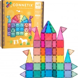 Magnetne gradbene ploščice s bleščicami 48 kosov CONNETIX Glitter Castle Pack