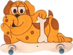 Leseni obešalnik Kužek za otroke