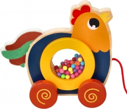 Lesena vlečna igrača Petelinček Kukuriku