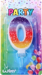 Zabavna svečka številka 0 z zvezdicami