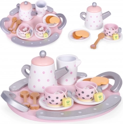 Leseni čajni set skodelice čajnik 15 kosov ECOTOYS