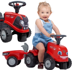 Poganjalnik traktor BABY CASE IH s prikolico in dodatki