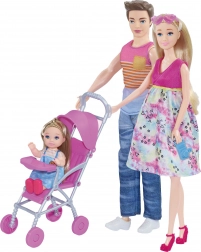 Noseča punčka z družino 30 cm