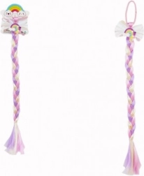 Gumica za lase s pentljo in barvnim repom z bleščicami