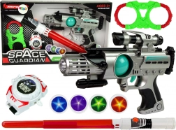 Set vesoljskih orožij Space Guardian z lasersko pištolo in mečem