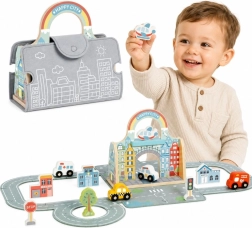 Tooky Toy Prenosno mesto z avtomobilčki v torbi