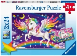 Puzzle Ravensburger – samorog in pegaz 2×24 koščkov