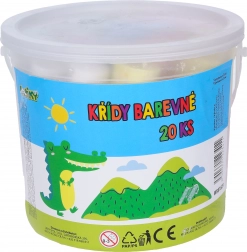 Okrogle kredice za pločnik, 20 kosov v vedru