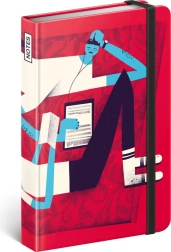 Črtni zvezek s trdimi platnicami 11 × 16 cm Dominik Miklušák – rdeč