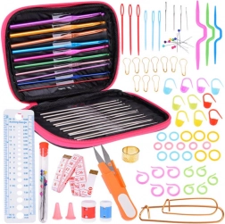 Komplet za kvačkanje 100 kos kvačke 0,6-6,5 mm s priborom v etuiju