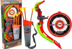 Lok in ščit + 3 puščice s priseski Zeleni