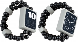 lesene dvostranske otroške ure na elastiki, črne