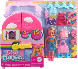 Barbie Chelsea garderobna omara – punčka in 15 dodatkov