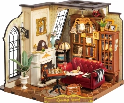 Rolife DIY 3D lesene sestavljanke dnevna soba z LED osvetlitvijo