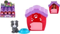 Plastična hišica za pasjega mladička z skledico, 6 × 7 cm
