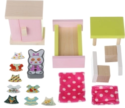 Leseni otroški pohištveni komplet za punčke Soba