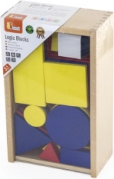 lesene logične kocke – geometrijske oblike VIGA TOYS montessori