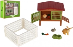Kletka za zajčke s tekom in dodatki za otroke