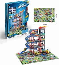 Mega večnivojsko parkirišče s podlago in dodatki