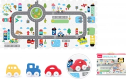 Mehki penasti bloki z avtomobilčkom – mesto, 8 kosov