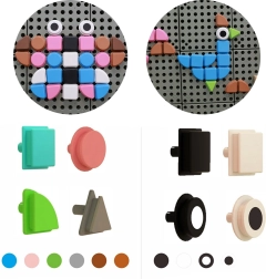 Masterkidz komplet geometrijskih zatičev, 64 kosov, za STEM table