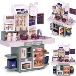 Otroška kuhinjica z zvoki, LED osvetlitvijo in paro, 35 dodatkov