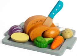 Bigjigs Toys Lesena igralna set za pečeno piščanco