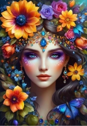 Sestavljanka Cvetlična ženska 1000 koščkov