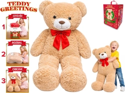 Teddy Greetings plišasti medved z mašno, 120 cm, bež