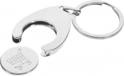 Kovinski obesek za ključe 2v1 z žetonom za nakupovalni voziček