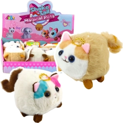 Plišasti mačkon s vrtečim repkom rjavo-bel