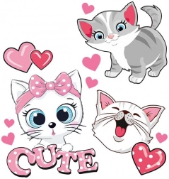 Nalepke Ljubke Mačke na likanje papir