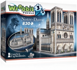 3D sestavljanka katedrala Notre‑Dame od WREBBIT, 830 kosov