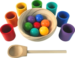 2Kids Toys mavrične kroglice in kozarčki – montessori komplet 7 barv