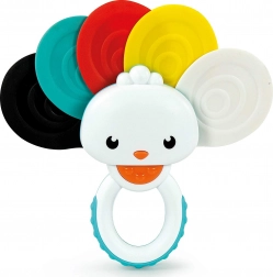 Clementoni Baby ropotulja in grizalo mavrični páv 2 v 1