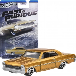 Hot Wheels Fast & Furious 1966 Chevy Nova zlati avtomobilček 1:64, 7,5 cm