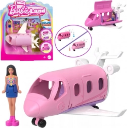 mattel mini barbie land – punčka pilotka z letalom