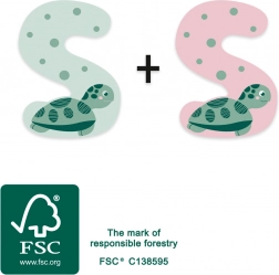 majhna lesena črka S s želvo